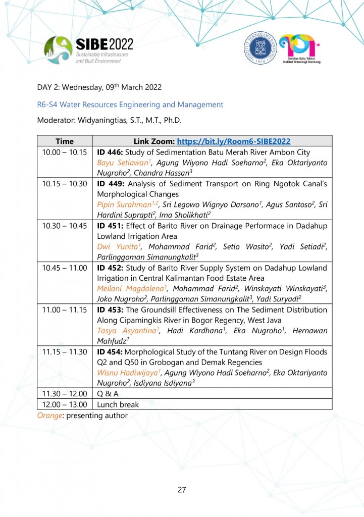 SIBE 2022 Program Schedule 8-9 March 2022-26