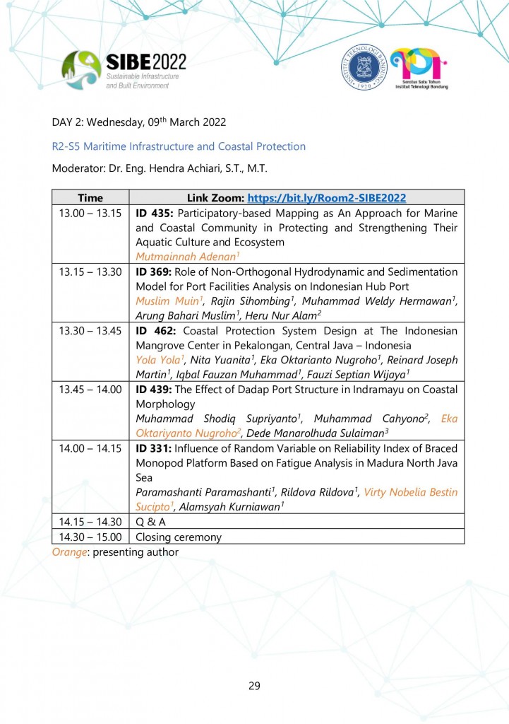 SIBE 2022 Program Schedule 8-9 March 2022-28